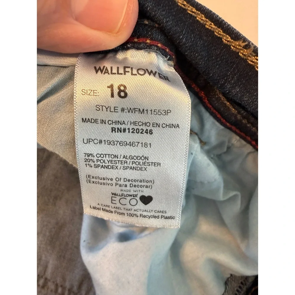 Wallflower Legendary Fit Bootcut Jeans Dark Wash Blue WFM11553P Womens 18 - Picture 3 of 9